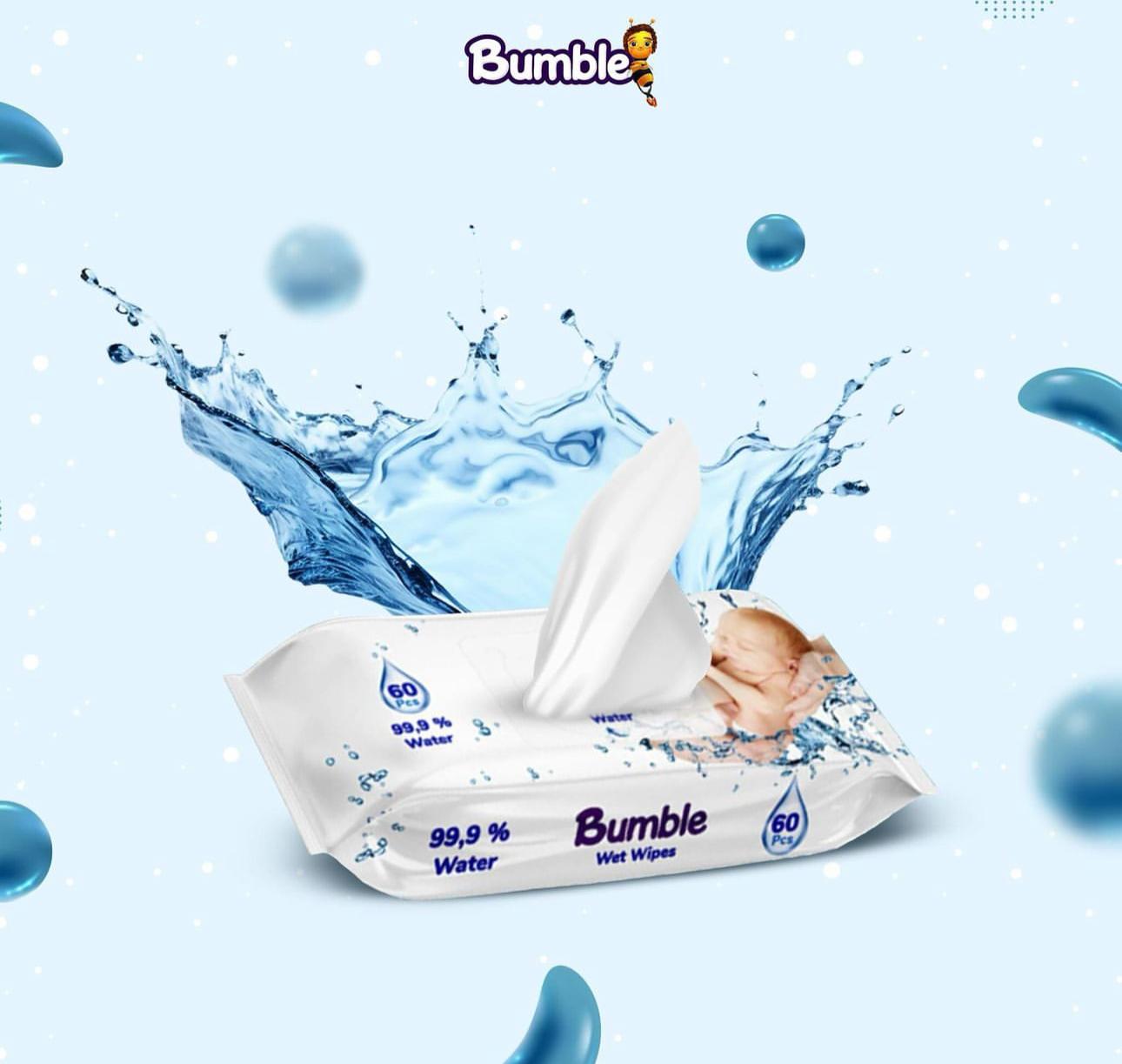 Bumble Wet Wipes 60's (Water Wipes)