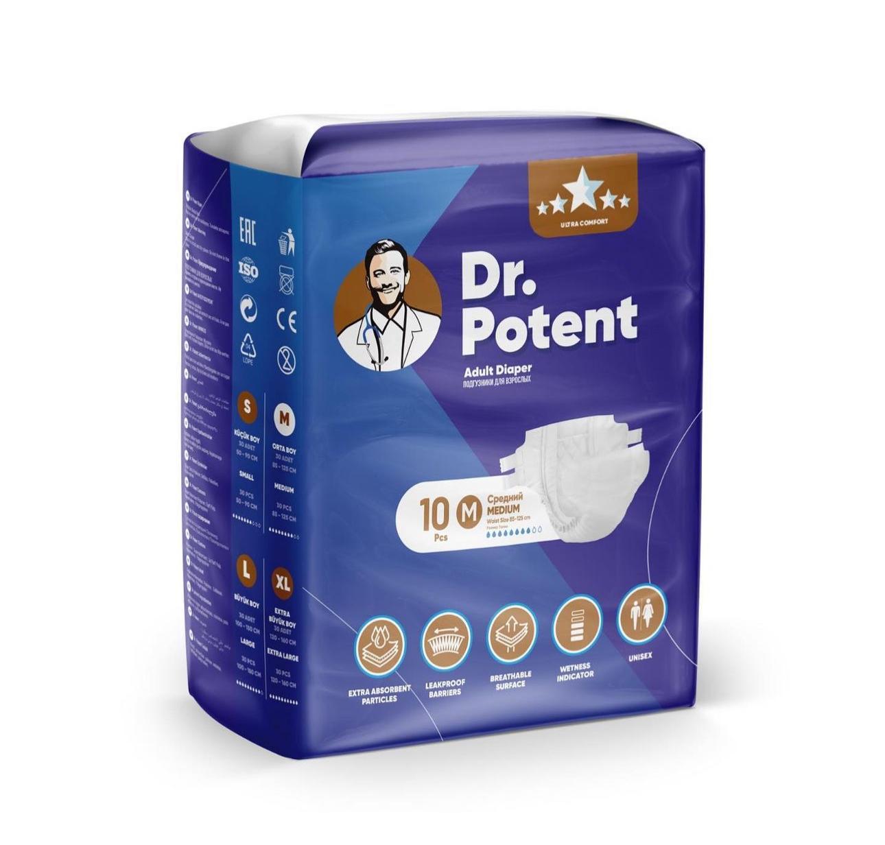 Dr. Potent Adult Panty Diapers (M) 10's