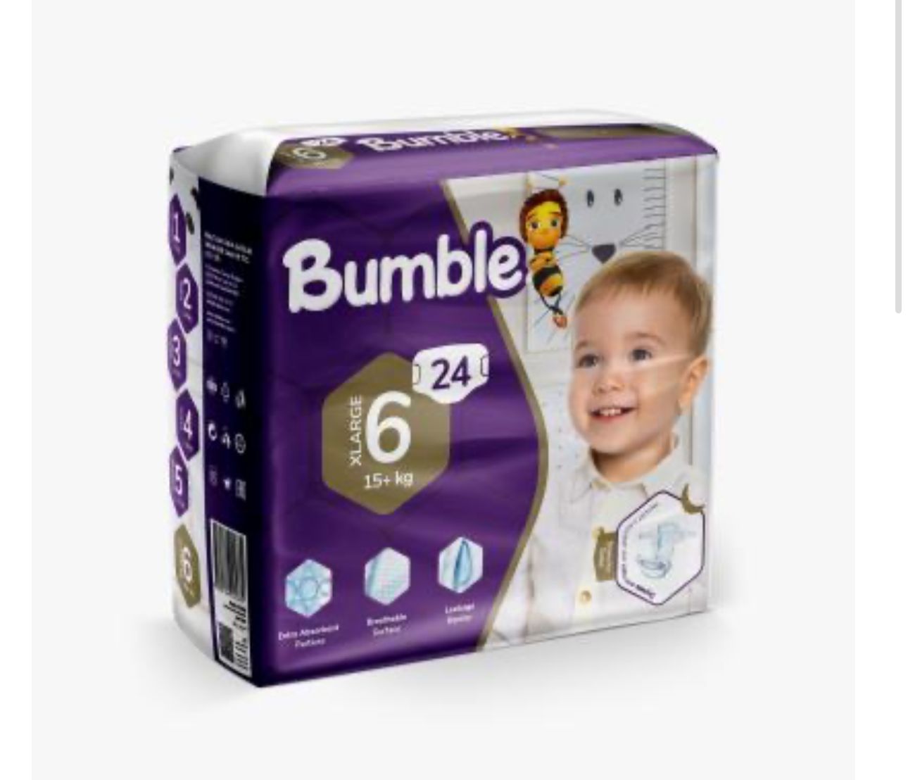 Bumble TWIN 6 (15kg) 24's Baby Diapers