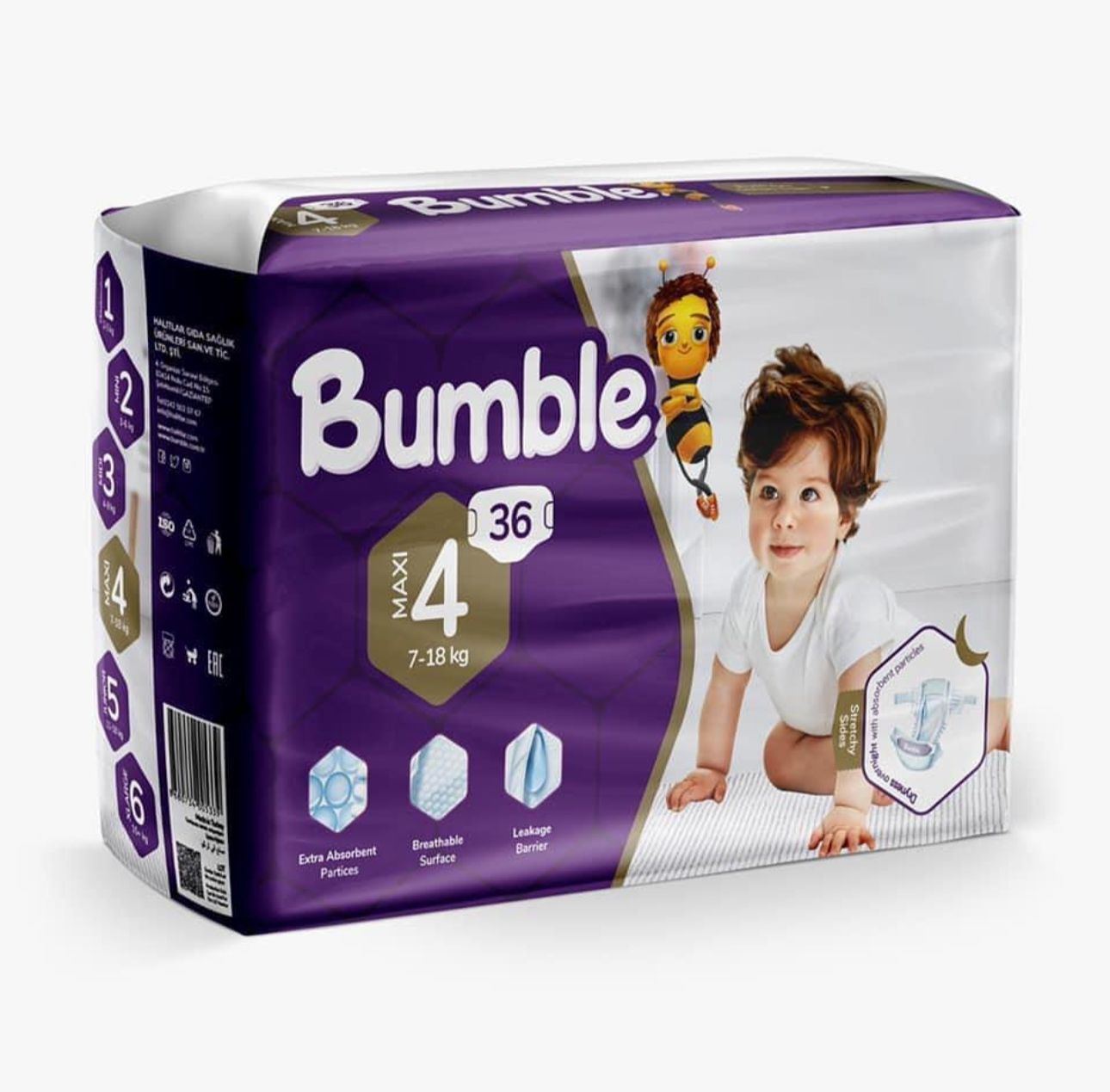 Bumble TWIN 4 (7,18kg) 36's Baby Diapers